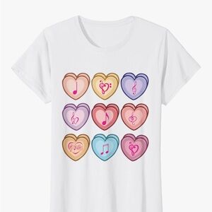 Candy Heart Music Note Graphic T-Shirt